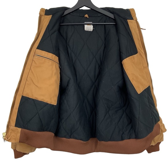 Y2K Carhartt Brown Jacket Large Duck Cotton Canvas Quilted Lining Chore Coat - Picture 8 of 11
